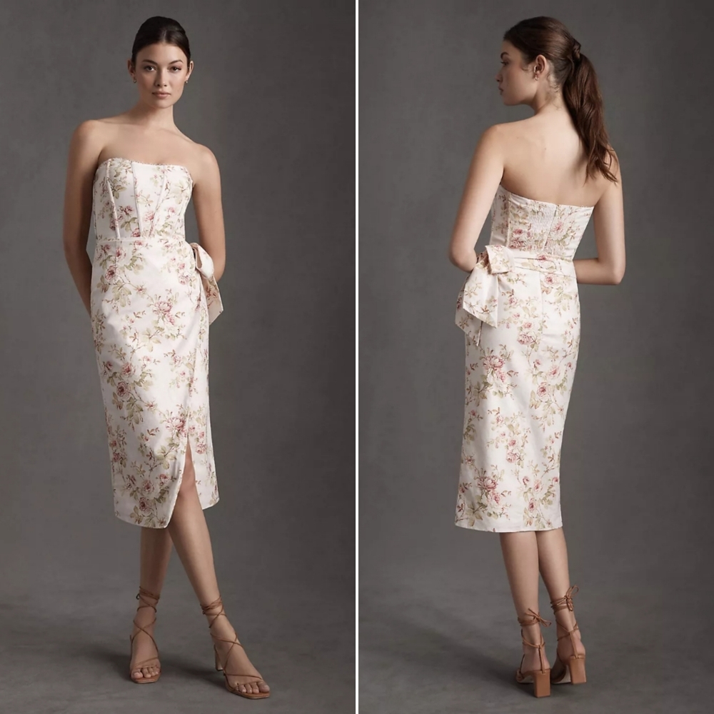 V. Chapman 🌹 Liliana Linen Midi Dress